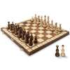 Wegiel Legate Luxury Wooden Chess Set for Adults and Kids - 18 Inch Handcrafted from Premium Beech and Birch Wood - Unique Folding Design with Chess
