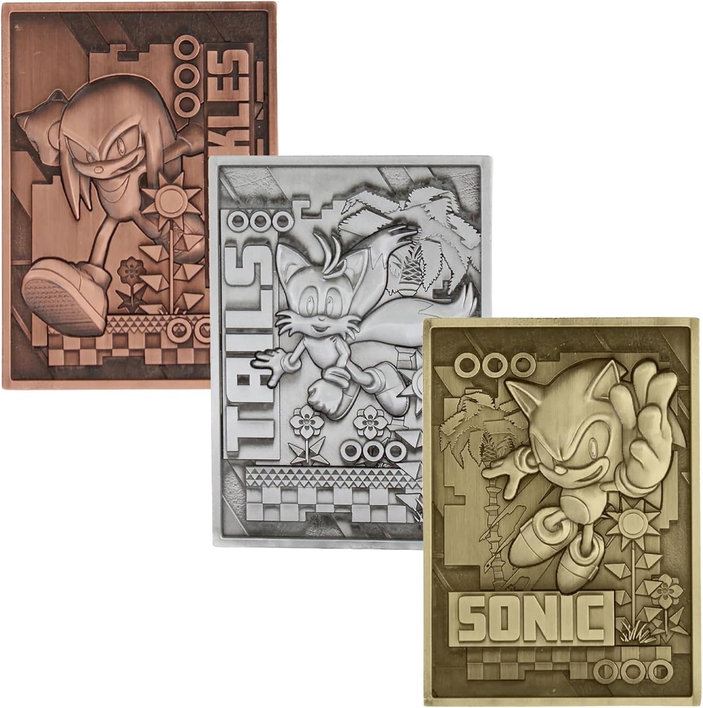 Exquisite Gaming Sonic Cards Metal Trading Digiplate Starter Pack with Green Hills Zone Digistand & Three Collectible Cards