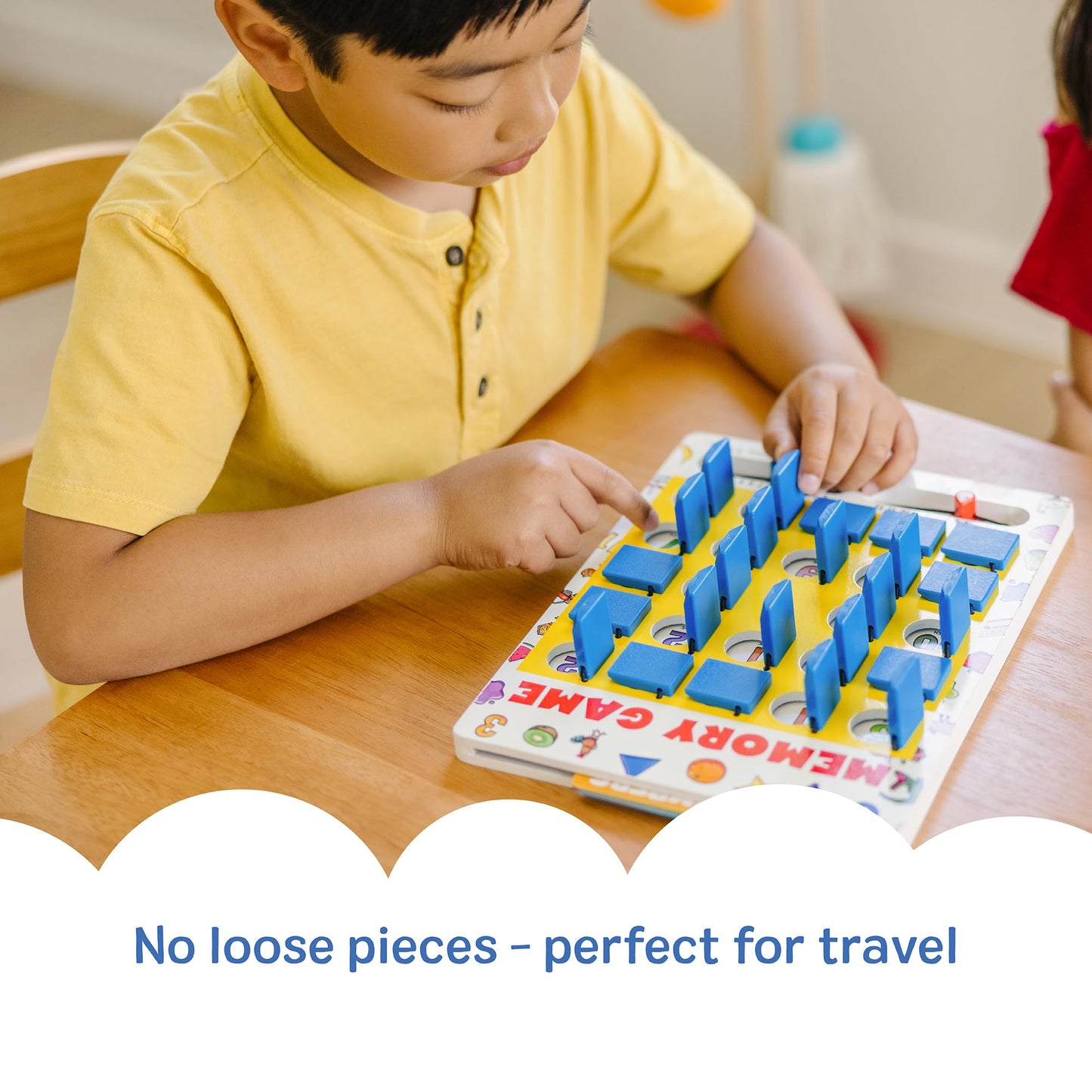Melissa & Doug Flip-to-Win Portable Wooden Travel Game Board with 25 Flaps & 7 Double-Sided Memory Game Cards-Animals, Colors, Fruits, Shapes & Much