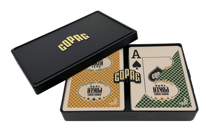 Copag Vintage WSOP 100% Plastic Playing Cards - Poker Size (Standard) Jumbo Index Green/Gold Double Deck Set