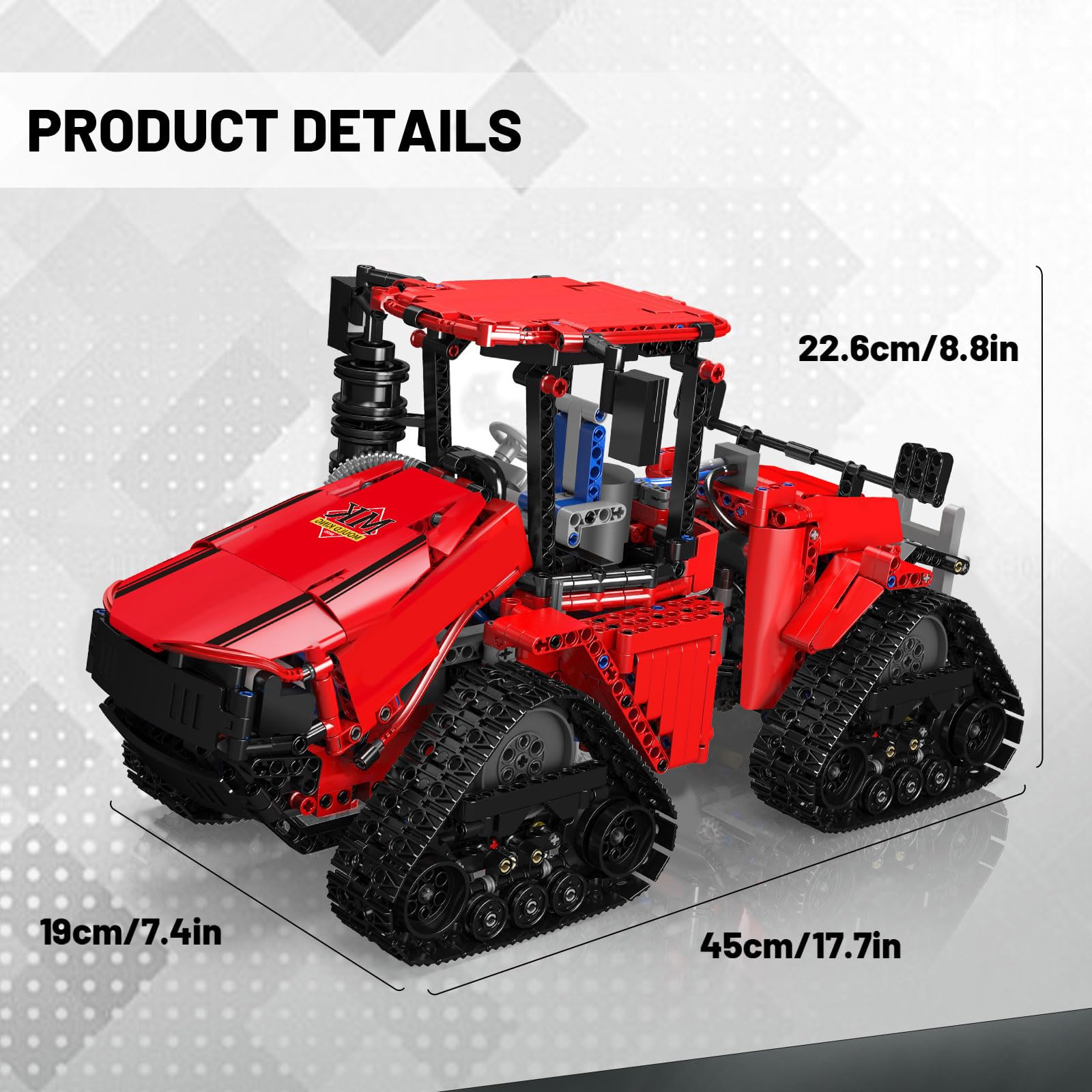 Mould King 18020 Tractor Building Set, Remote Control Crawler Tractors Toy with 4 Motors, Buildabe Farm Vehicle to Play, Construction Car Model