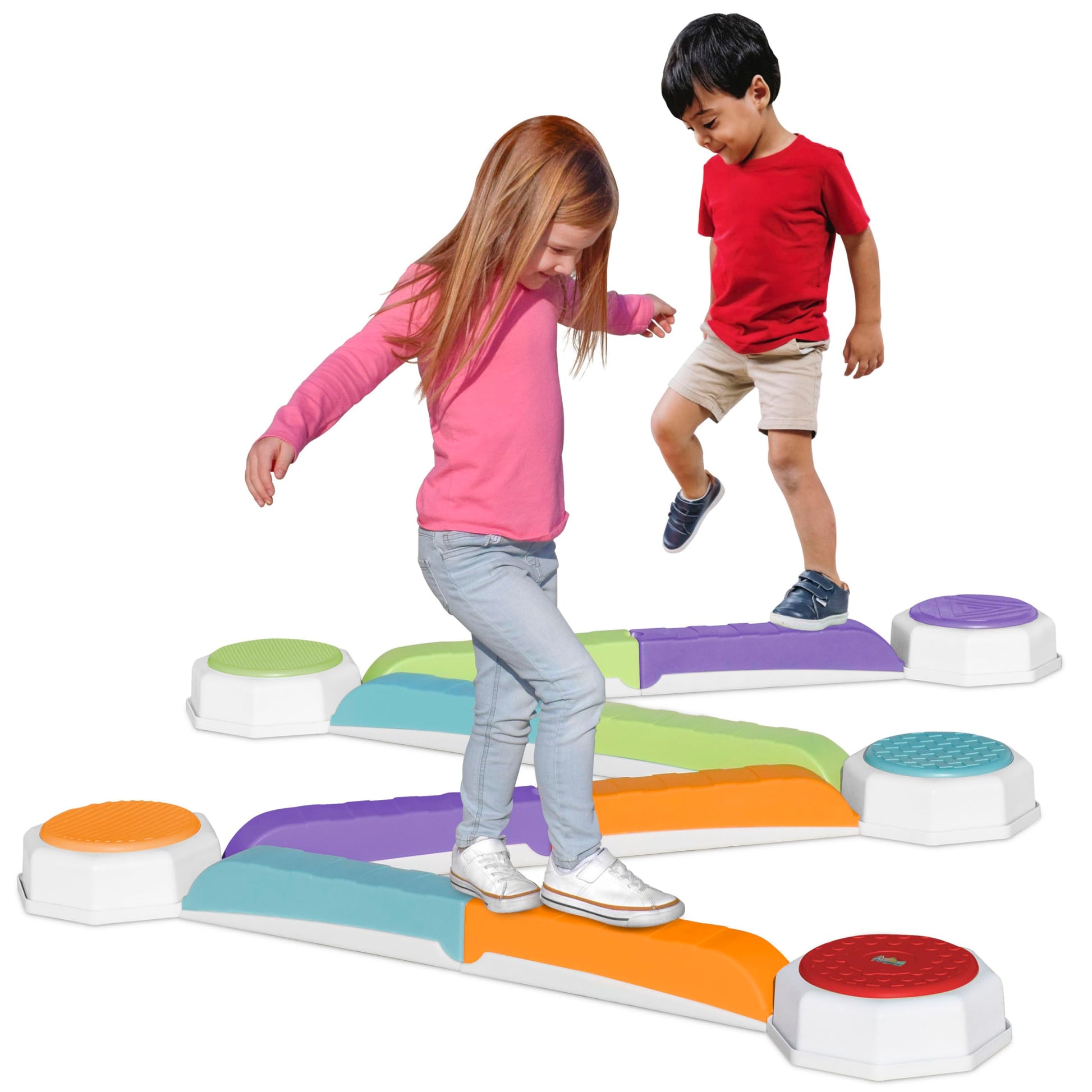 Acorn Avenue Balance Beam & Stepping Stones 13 Pc - Sensory - Toddler