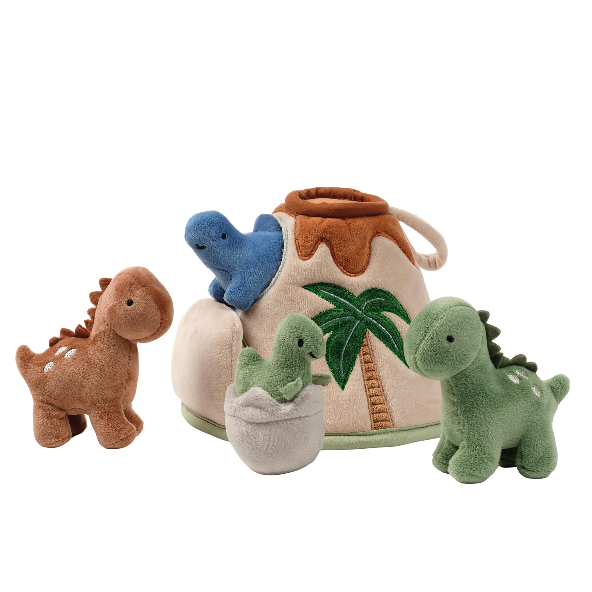 Lambs & Ivy Dino-Might Plush Dinosaur Volcano Interactive Soft Toy Play Set