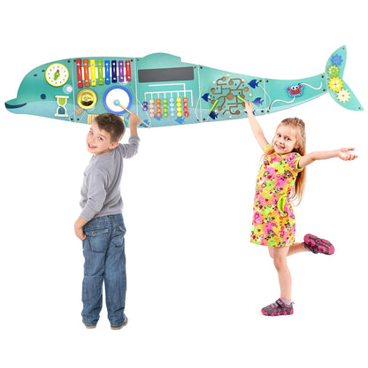 Baotree Activity Wall Busy Board Panels, Montessori Sensory Toys, Wall Activity Center, Educational Toy, Interactive Wooden Learning Toy for Toddler