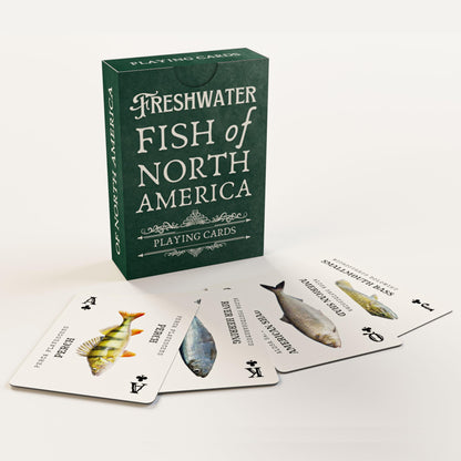 Crane Publishing Group LLC Freshwater Fish Plastic Playing Cards: Waterproof, Educational, Fits Any Fishing Tackle Box, 52 Species, Ages 60+