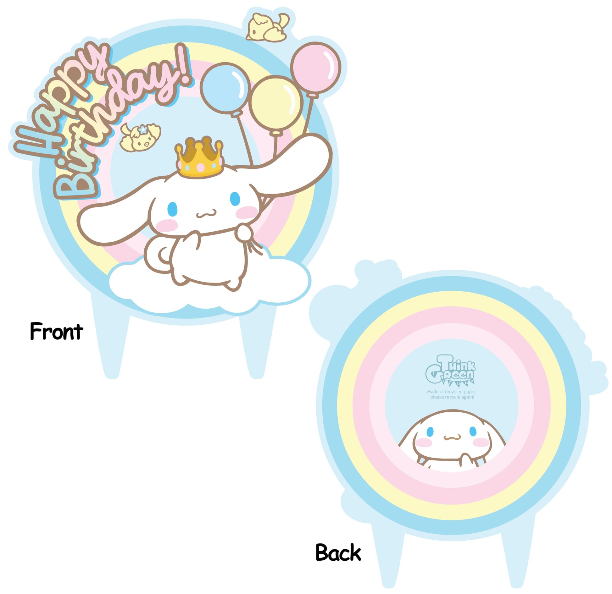 Cinnamon Roll Cake Topper Girls Kids Birthday Melody Kitty Party Decor
