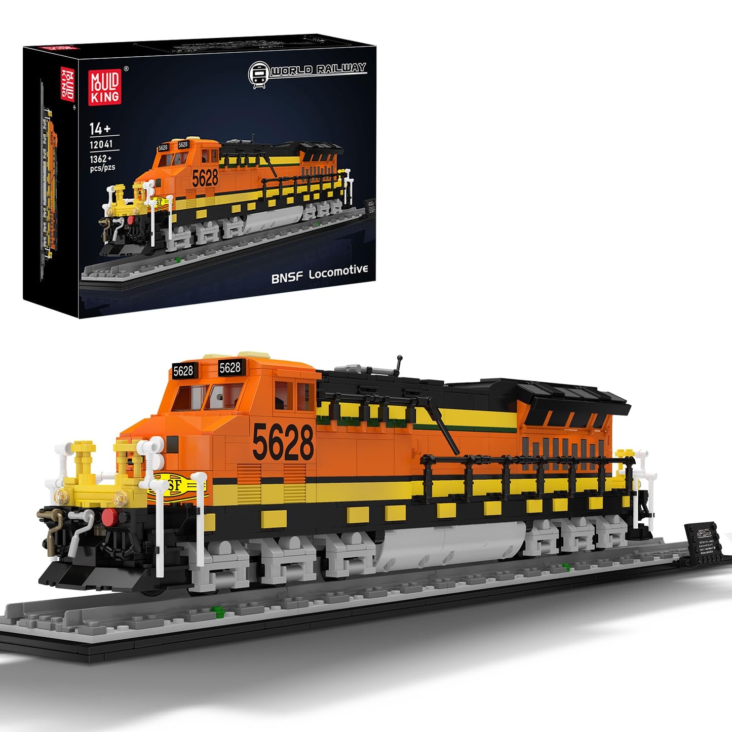 Mould King Northern Locomotive Train Building Set with Base, Classic Steam Train Model Toy for Adults, Ideal Gift for Home Décor (1362 Pieces)