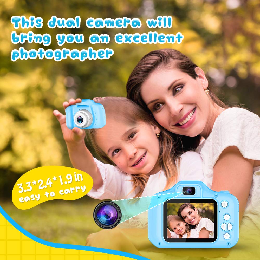Seckton Upgrade Kids Selfie Camera, Christmas Birthday Gifts for Boys Age 3-9, HD Digital Video Cameras for Toddler, Portable Toy for 3 4 5 6 7 8 Year