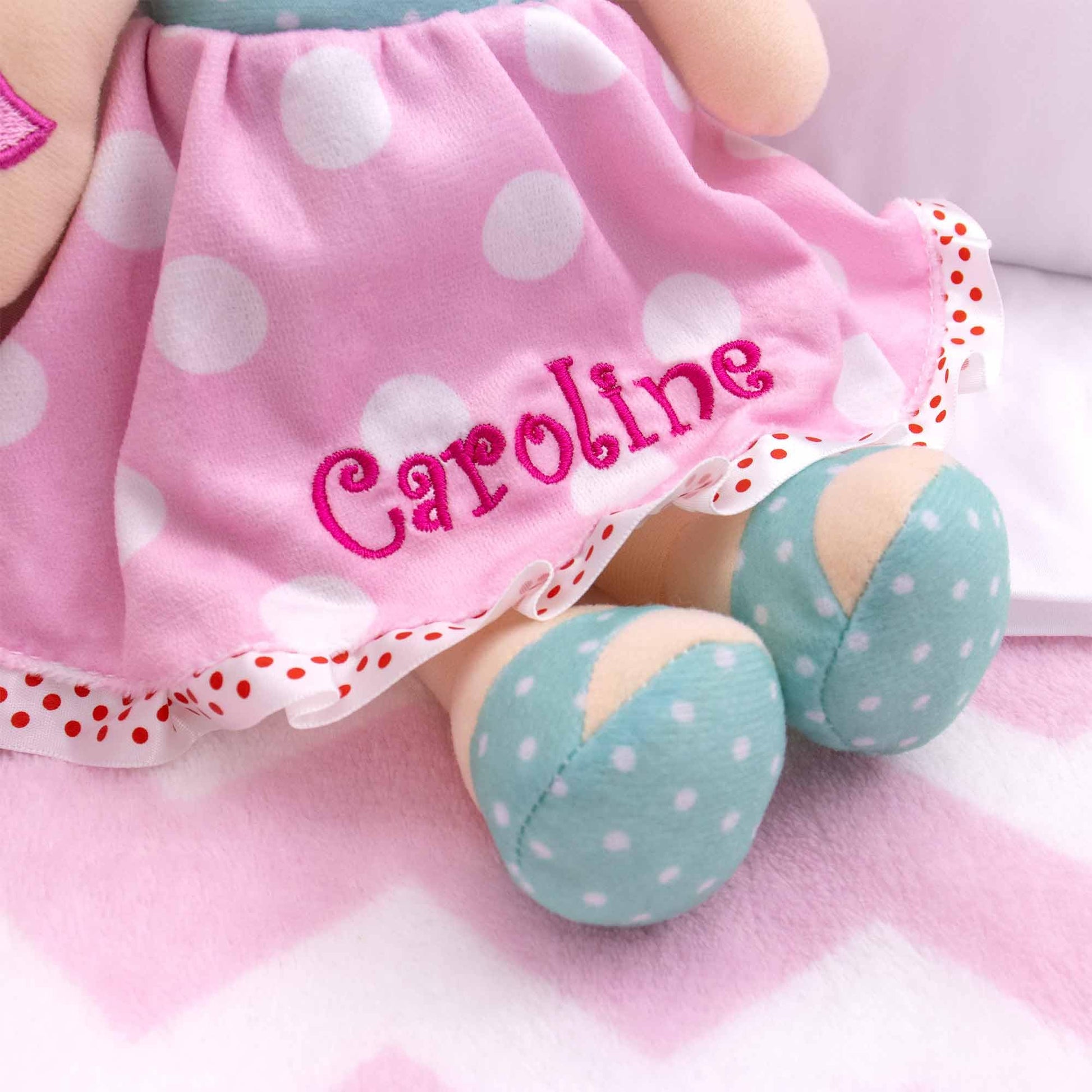 DIBSIES Personalized Hearts & Bows Snuggle Doll - 11 Inch