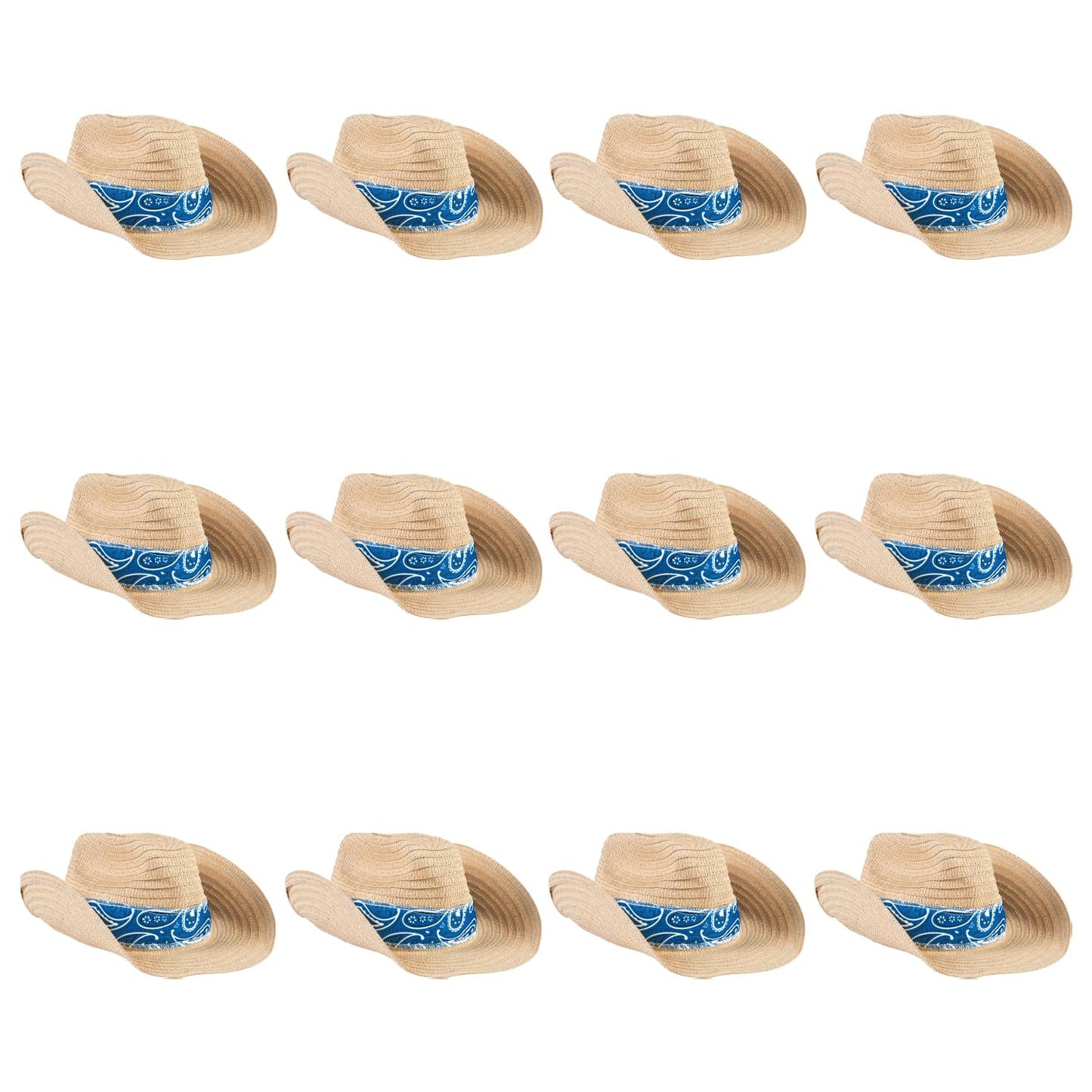 Fun Express Straw Cowboy Hats for Men & Women, Set of 12