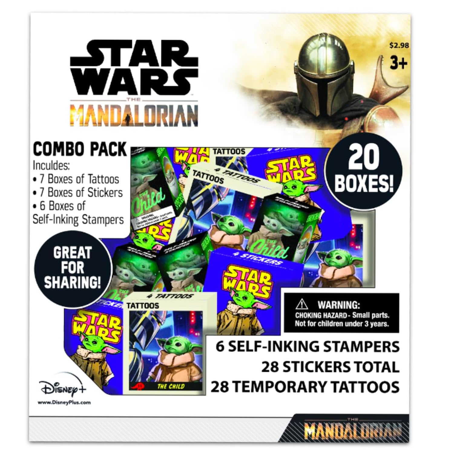 STAR WARS Baby Yoda Party Favors Bulk Set ~ Bundle with 60 Pieces Mandalorian Favor Boxes with Stickers, Tattoos, and Stampers for Kids Birthday Party