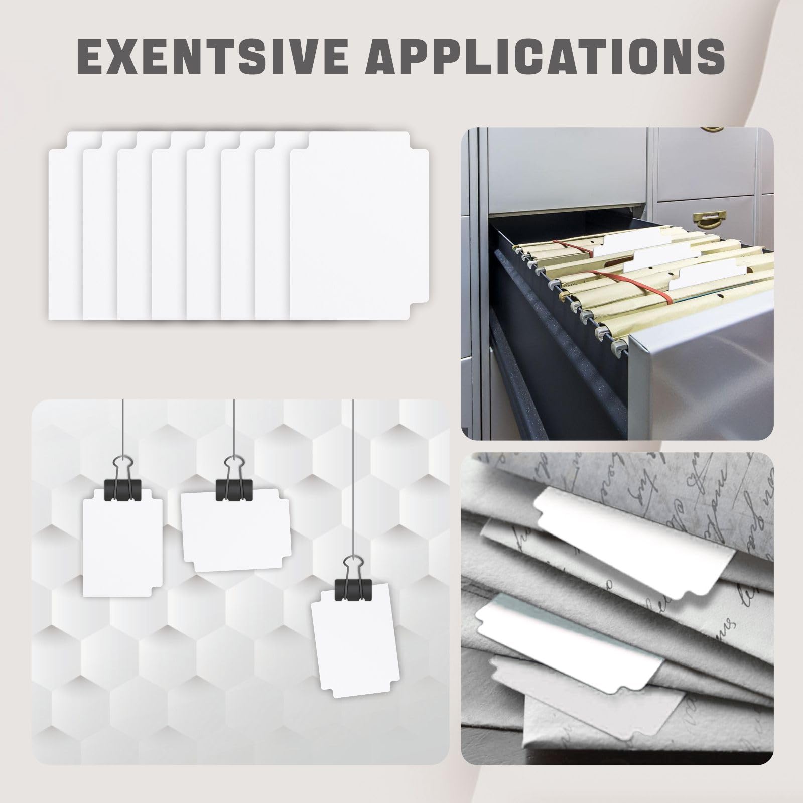 qieoyk Trading Card Dividers - 100 White Dividers with Tabs for Games & Sports Card Boxes - 2.7 x 3.8 Inches