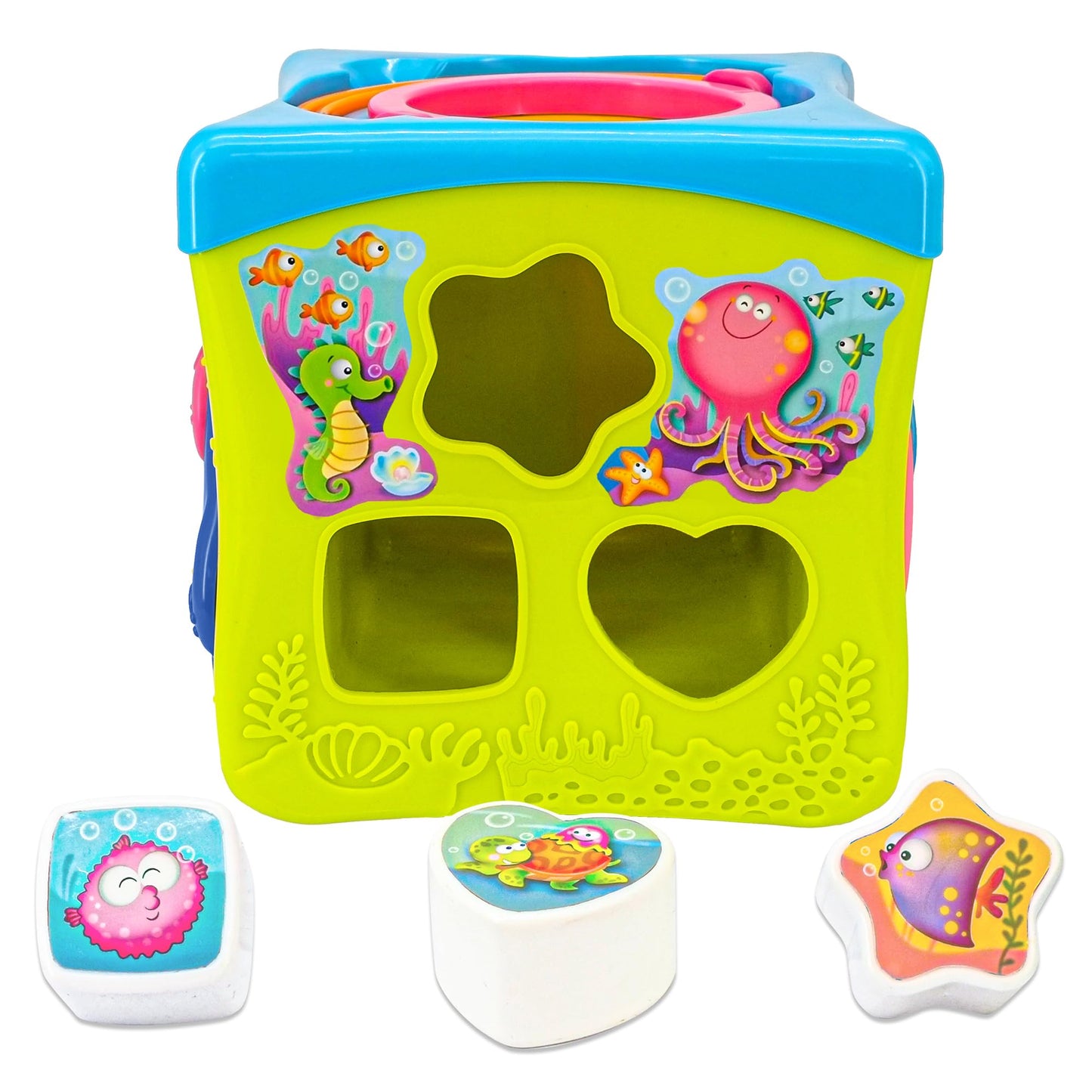 Kiddieland Light & Sound Activity Cube - Toddler Musical Shape Sorter Toy