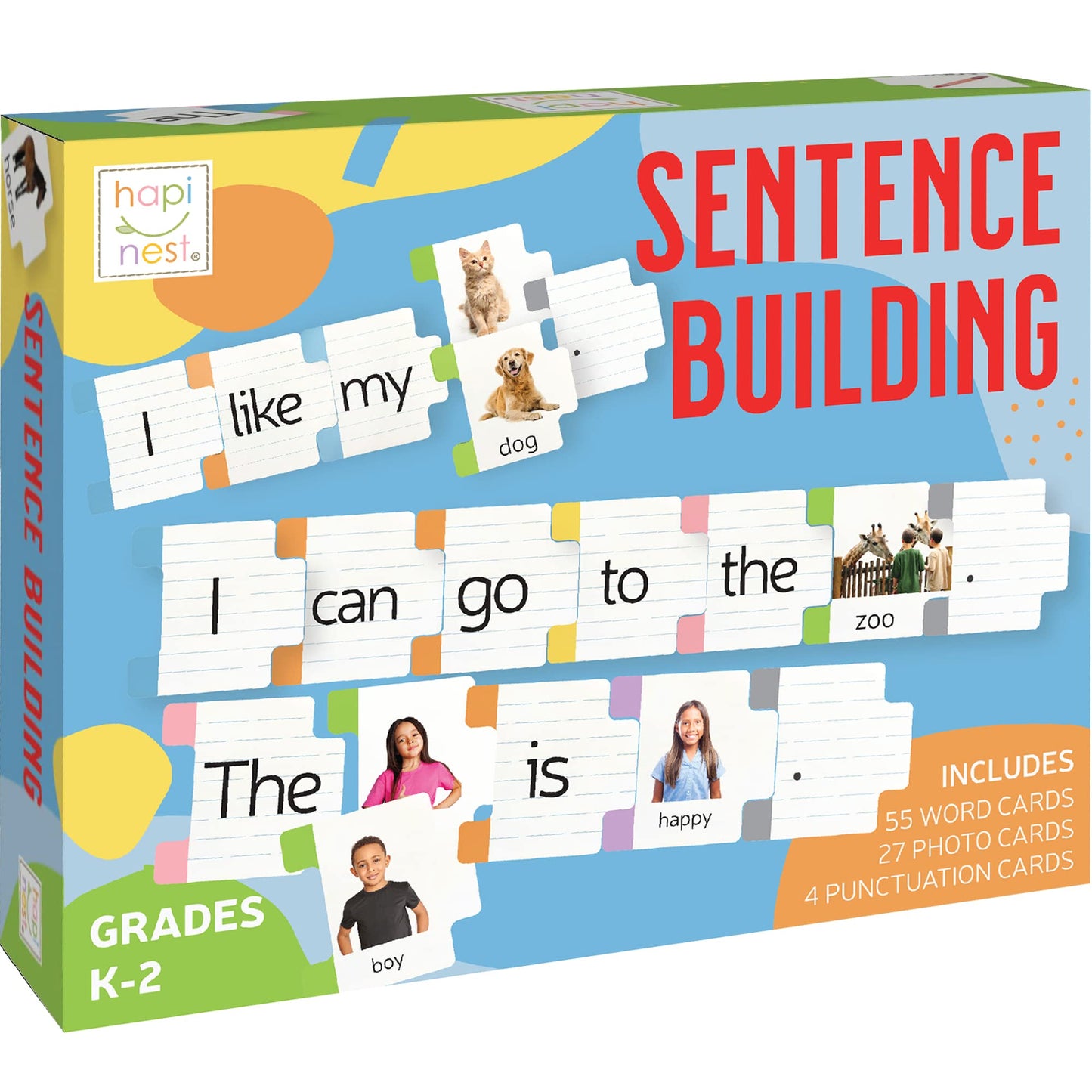 Hapinest Sentence Building for Kids, Learning Game Grammar Reading & Speech Therapy Materials Activities, Kindergarten 1st 2nd Grade Special Education