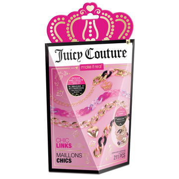 Make It Real Juicy Couture: Chic Links - 211 pcs, DIY Jewelry Kit, Design & Create Signature Jewelry, Customizable Locket, Tweens, Girls & Kids Ages