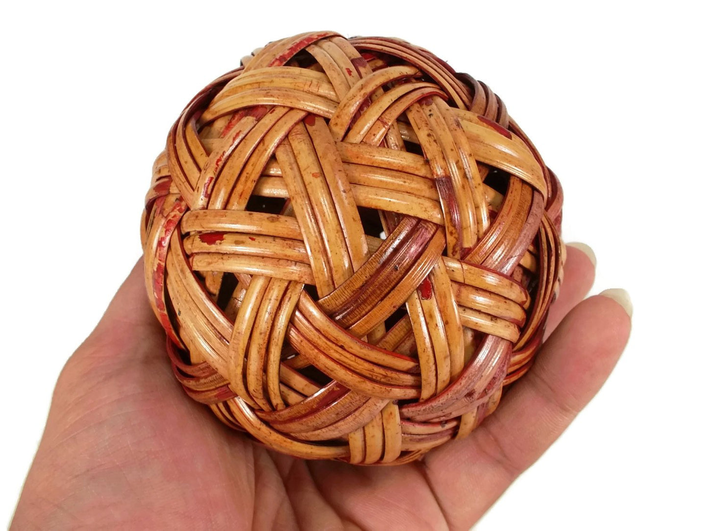 perfect2desire Rattan Ball Small Handmade Sepak Takraw Sport Kick Ball Rattan 4 Inches