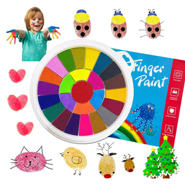 Fottaqqan 25 Color Book Finger Painting Kit Drawing Toys,Album Educational Tool Kit,Washable Children's Supplies for Birthday Kindergarten,Early