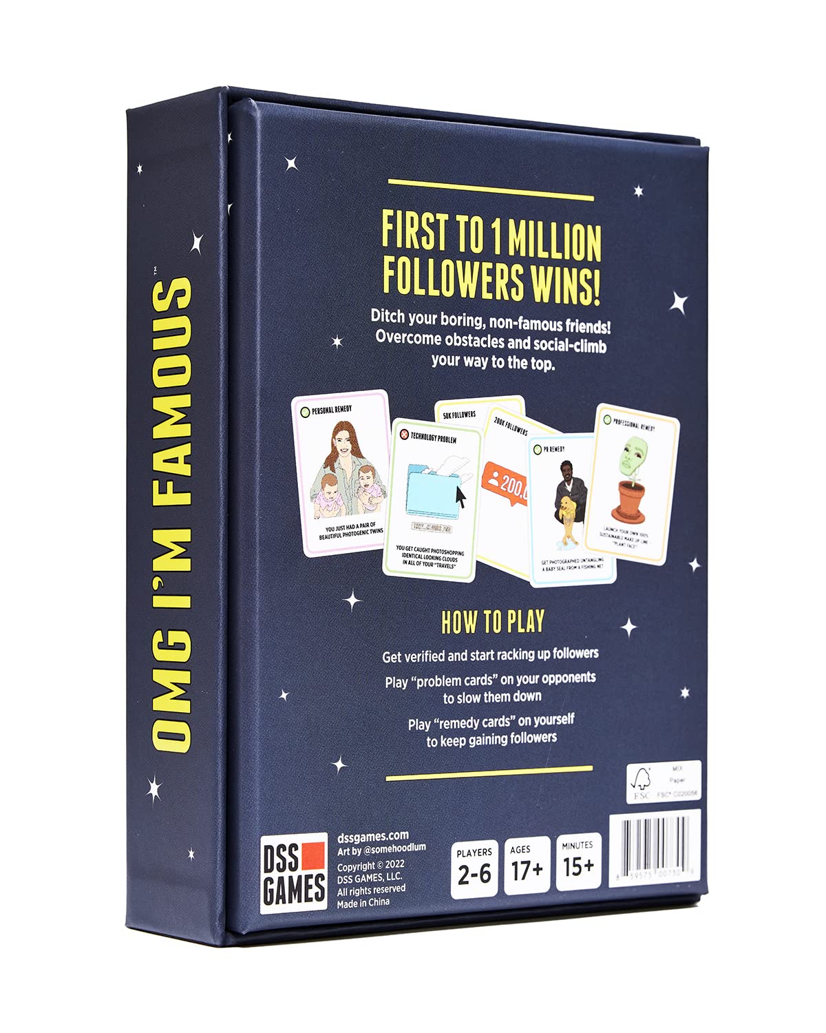 DSS Games OMG I'm Famous [A Party Game] A Strategic Card Game to Sabotage Your Friends While You Race to 1 Million Followers
