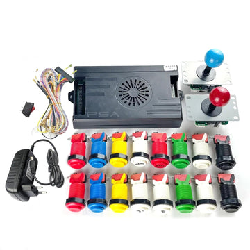 9800 in 1 DX Special Plus DIY Kit 8 Way Joystick Happ Style Push Button Arcade Game Console Cabinet Bartop (Multicolor)