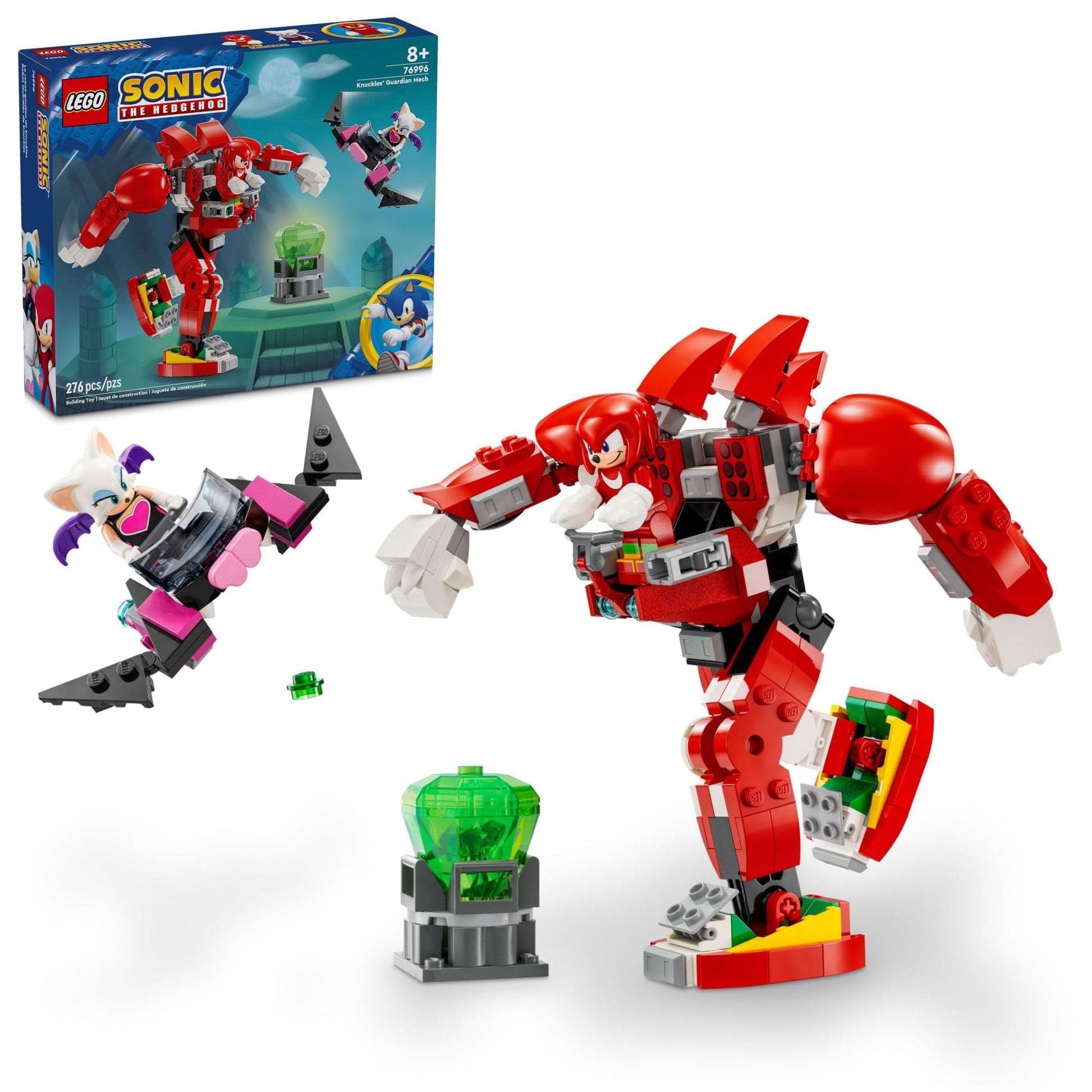 LEGO Sonic The Hedgehog Knuckles’ Guardian Mech Building Toy Set, Sonic Toy for Kids, Video Game Inspired Knuckles Action Figure with Master Emerald