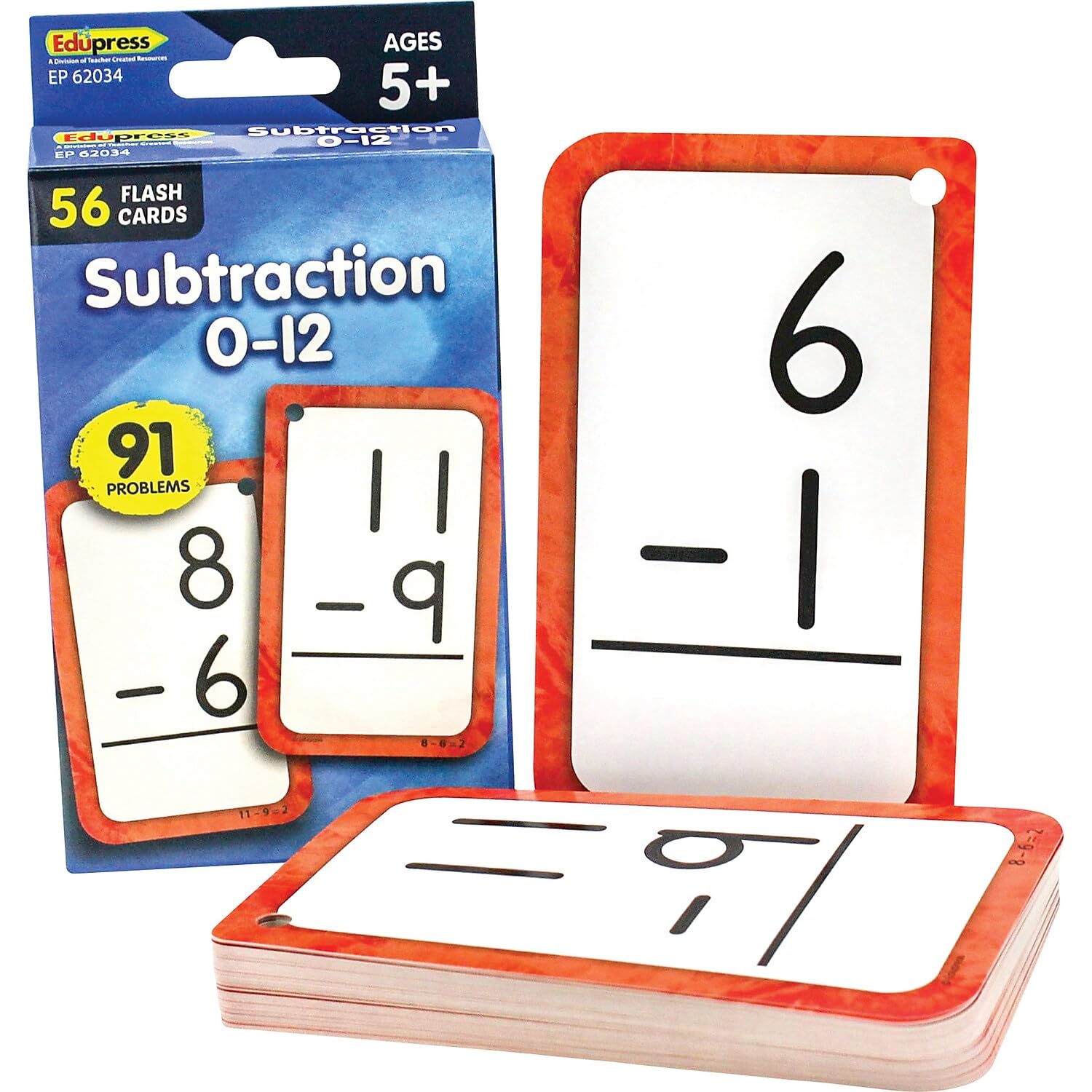 Teacher Created Resources Subtraction 0-12 Flash Cards (EP62034)