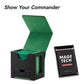 Mage Tech Card Deck Box for MTG Commander - Patented Design, Commander Display, Fits 100 Double-Sleeved Cards, 35pt Card Brick & Dice Tray