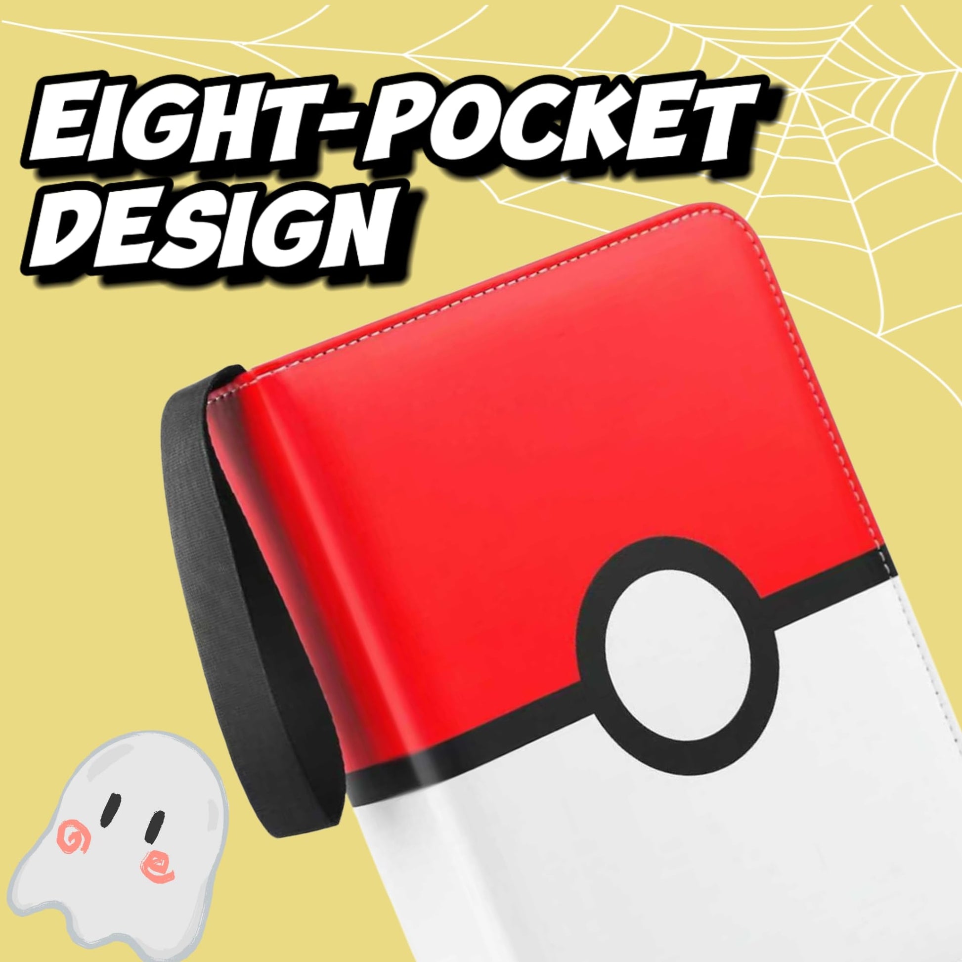 9-Pocket Trading Card Binder Holds 900 Cards - Includes 50 Removable Sleeves, Portable Zippered Card Album, Protective Game Card Storage Case for