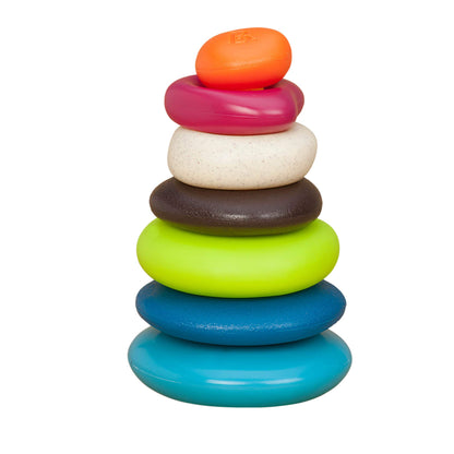 B. toys - Stacking Rings - Textured Ring Stacker for Babies - Early Development Toys - 100% Non - Toxic - Fun & Educational for Dexterity & Cognitive