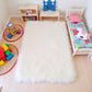 White Dollhouse Carpet, Dollhouse Miniature Carpet, Fluffy Mini Dollhouse Rug, Doll House Rug, Lightweight Dollhouse Decor for 1/12, 1/8, 1/6 (Square