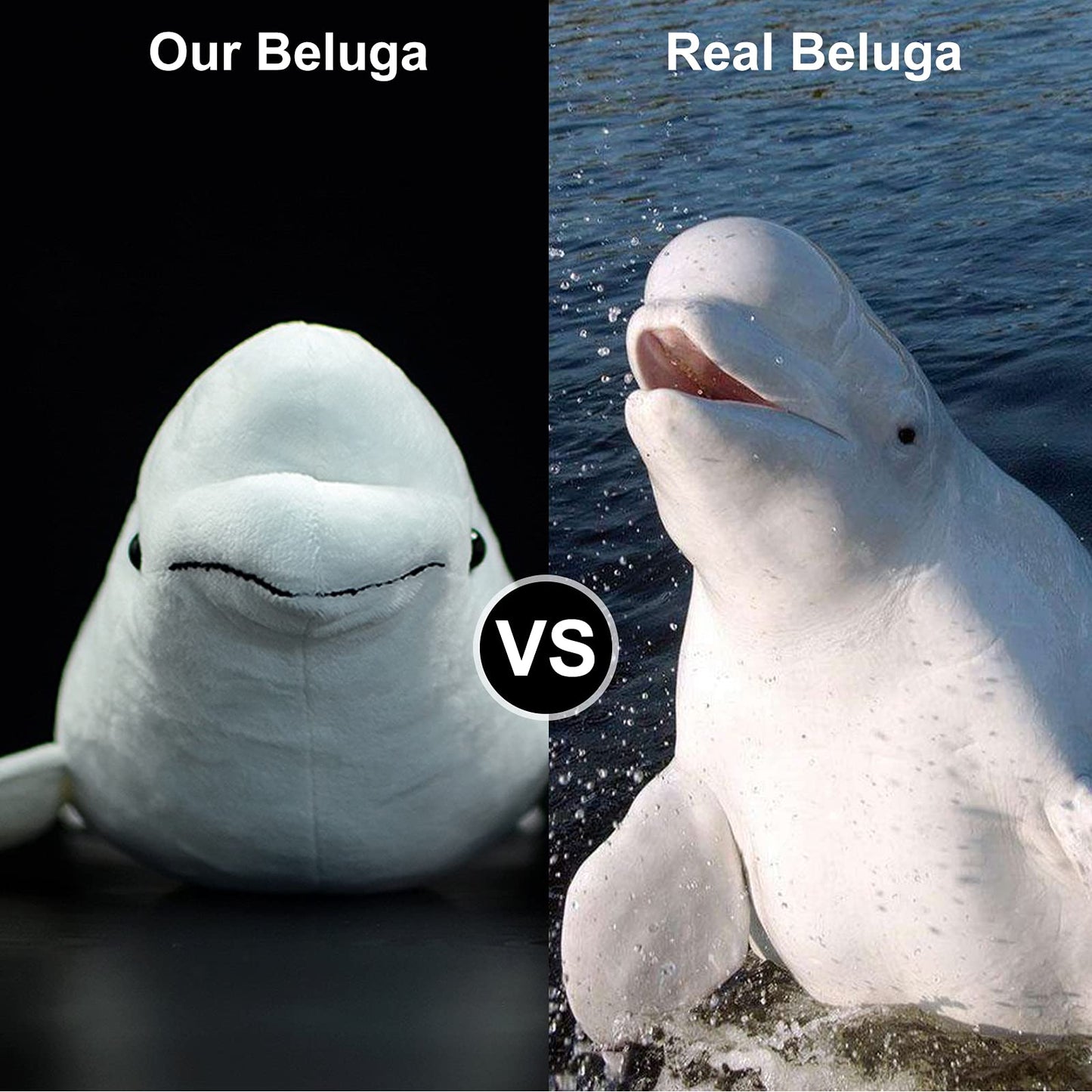Simulation White Beluga Whale Plush Toy - Long Lifelike Delphinapterus leucas Doll Whale Stuffed Toys, Super Soft Realistic Sea Animals Beluga Whales