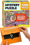 Odd Pieces Jigsaw Puzzles 1000 Pieces with Storytelling Comics, for Women, White Elephant, Mystery Puzzle for Adults & Kids - 19.7'' x 27.6''