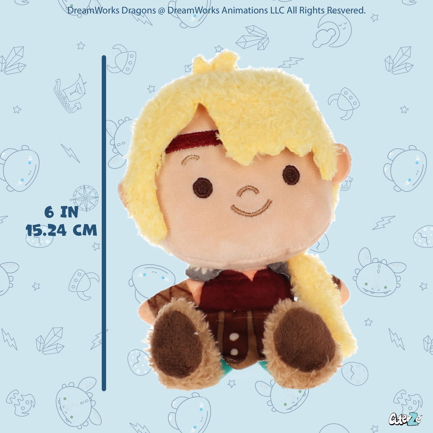 Kids Preferred How to Train Your Dragon 4 Pc Cuteeze Set - 6 Inch Hiccup, Toothless, Astrid, & Light Fury Plush, Beans in Body, for Baby Boys & Girls
