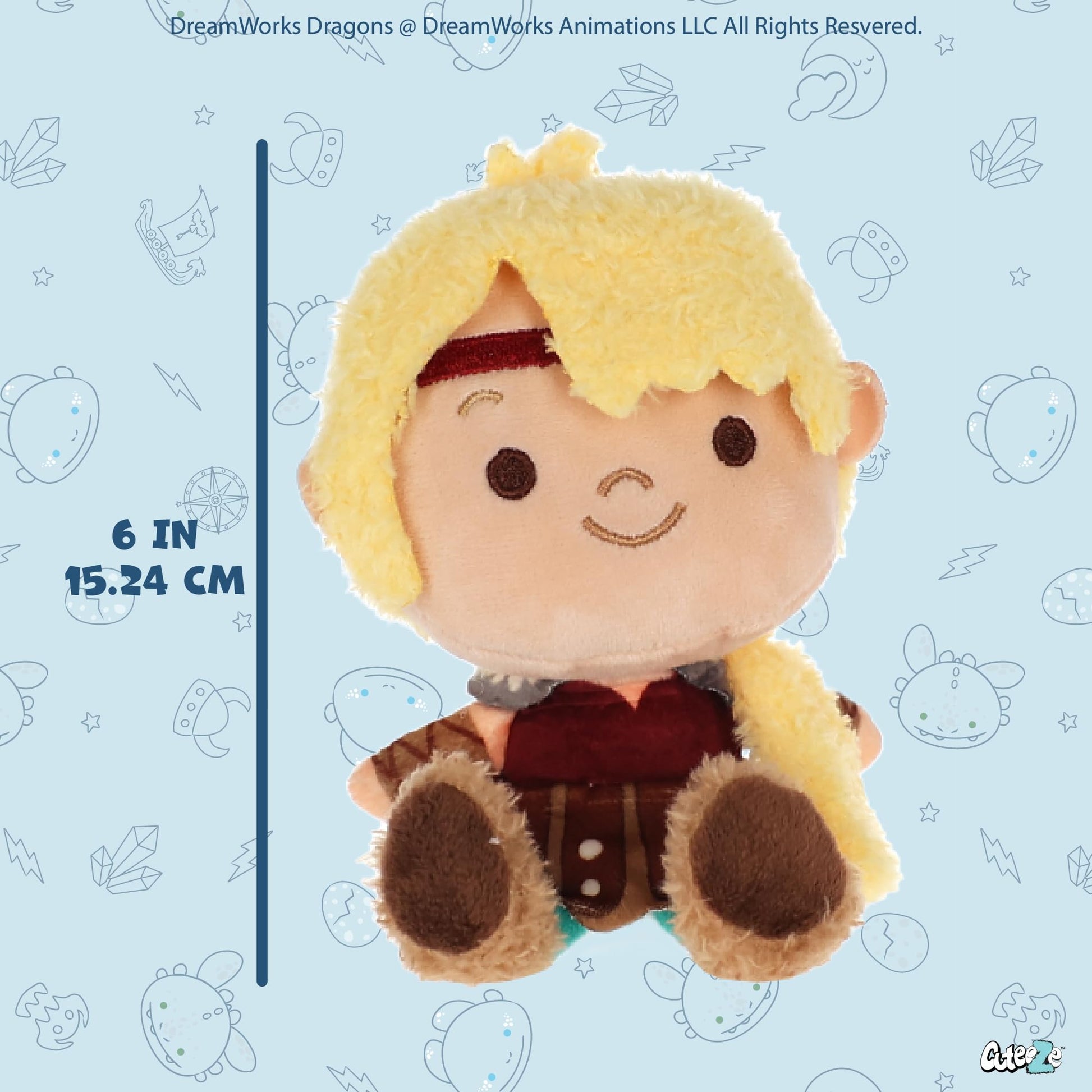 Kids Preferred How to Train Your Dragon 4 Pc Cuteeze Set - 6 Inch Hiccup, Toothless, Astrid, & Light Fury Plush, Beans in Body, for Baby Boys & Girls