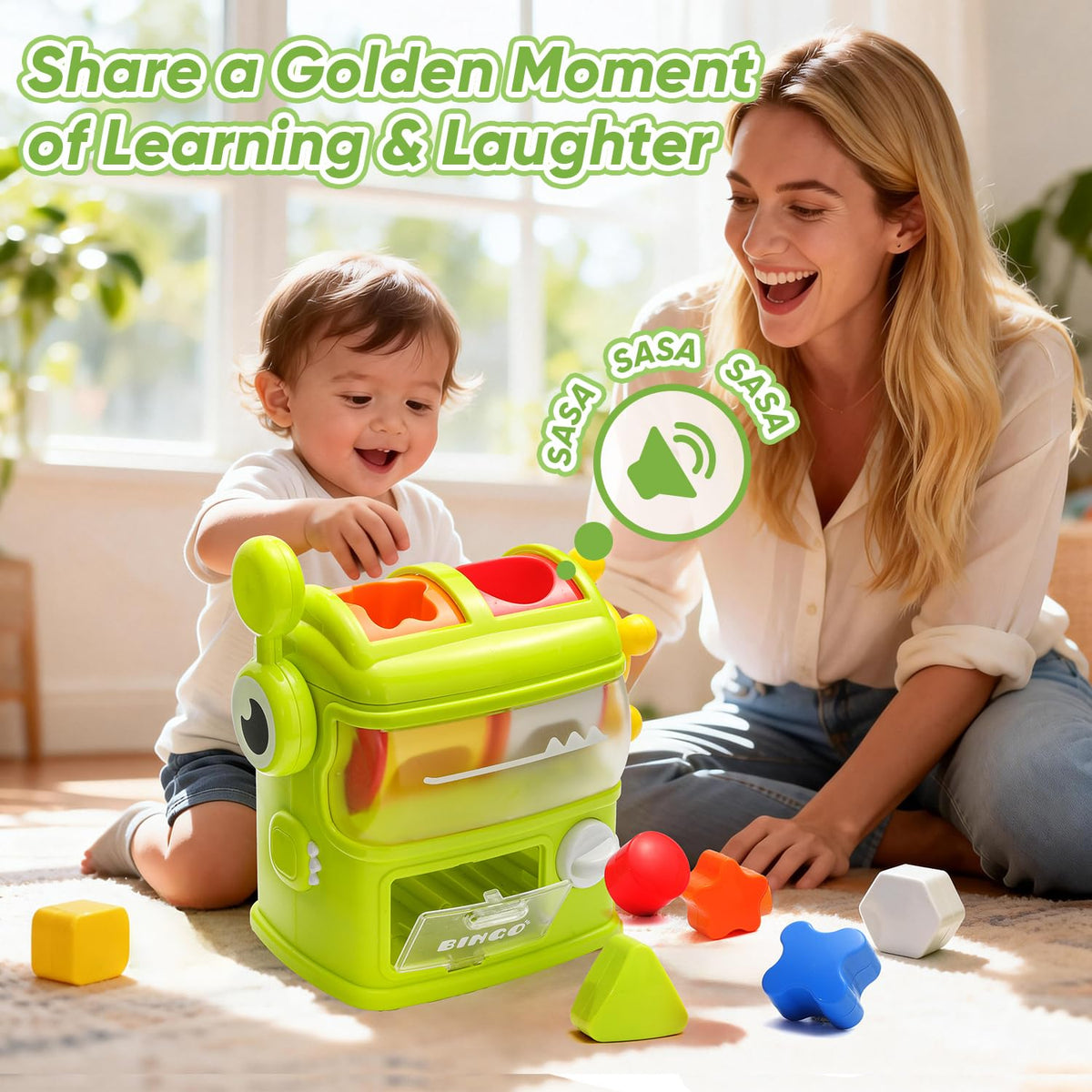 Shape Sorter Toys for Kids 1 2 3 Years Old, Sensory Learning Montessori Toy