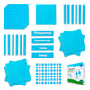 Simply magic 131+4 PCS Jumbo Blue Magnetic Base Ten Blocks for Math + Headings - Math Manipulatives, Base 10 Blocks, Place Value Manipulatives