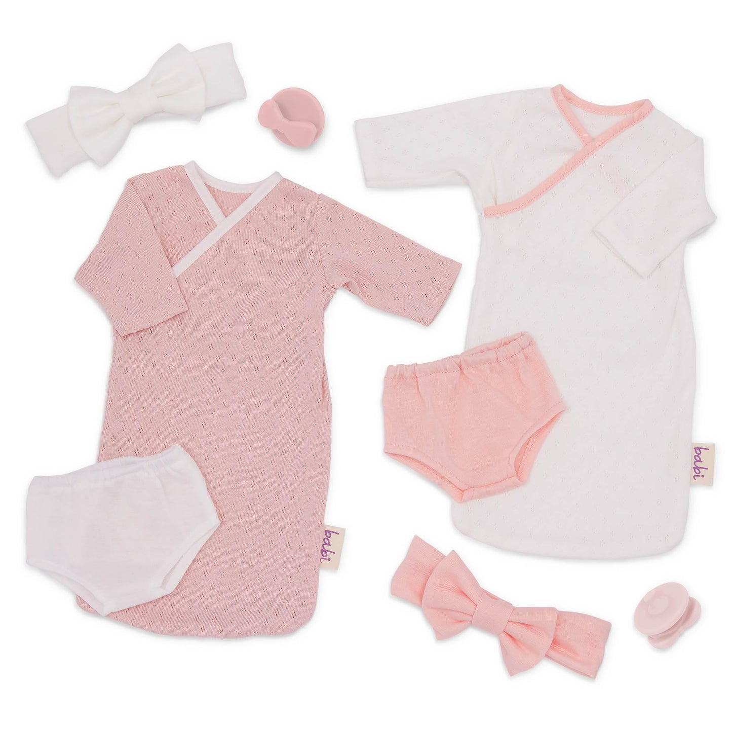 LullaBaby - 14-Inch Baby Doll Clothing Set - Blanket Sleepers - Pacifier Accessories - Pretend Play 2+ Years- Baby Doll Sleep Sacks Outfit