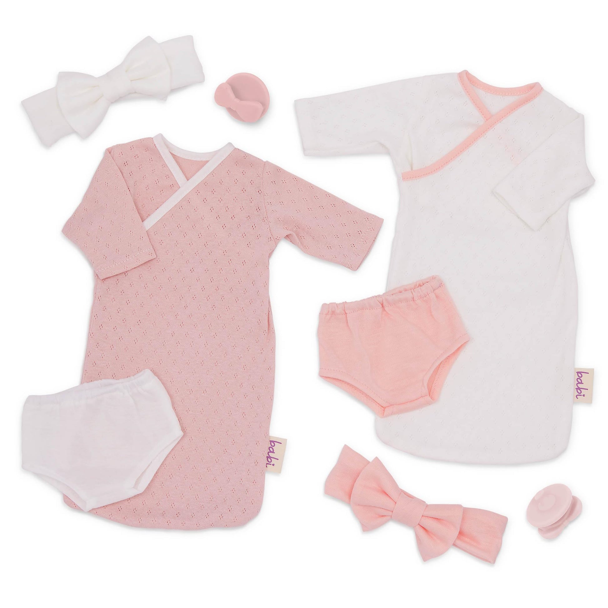 LullaBaby - 14-Inch Baby Doll Clothing Set - Blanket Sleepers - Pacifier Accessories - Pretend Play 2+ Years- Baby Doll Sleep Sacks Outfit