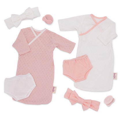 LullaBaby - 14-Inch Baby Doll Clothing Set - Blanket Sleepers - Pacifier Accessories - Pretend Play 2+ Years- Baby Doll Sleep Sacks Outfit