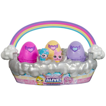 Hatchimals Alive Spring Basket with 6 Figures, 3 in Surprise Eggs, Ages 3+