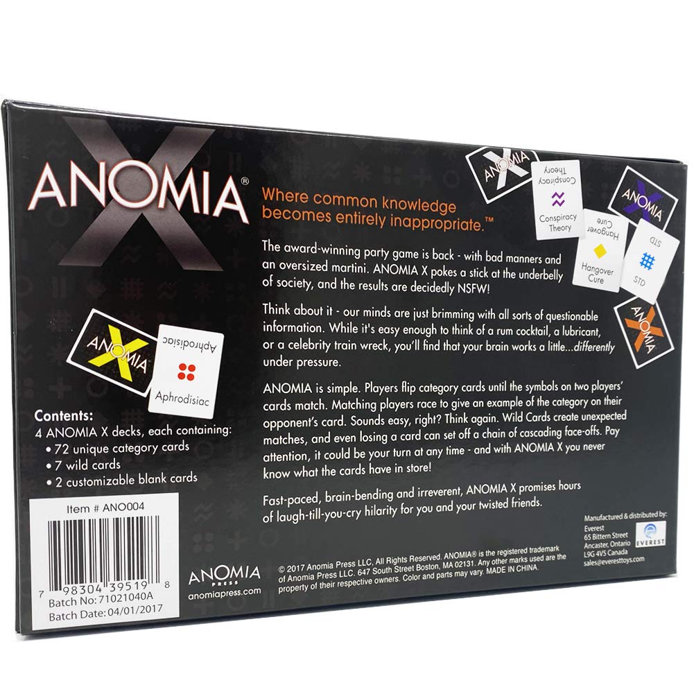Anomia X Card Game - Anomia Press - Party Game for College Students & Adults - Award Winner - Where Common Knowledge Becomes Entirely Inappropriate!