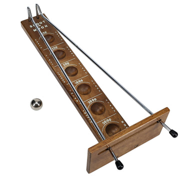 WE Games Shoot the Moon Game, Large 17.5 inch Size, Walnut Wood Stain, Retro Games for Adults, Classic Table Top Board Game