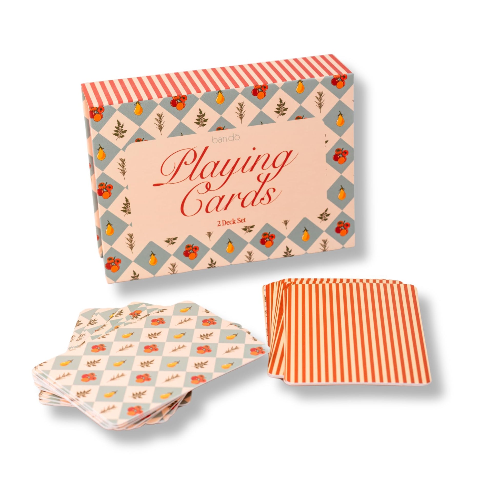 ban.do Set of 2 Decks of Playing Cards, Tomato Garden