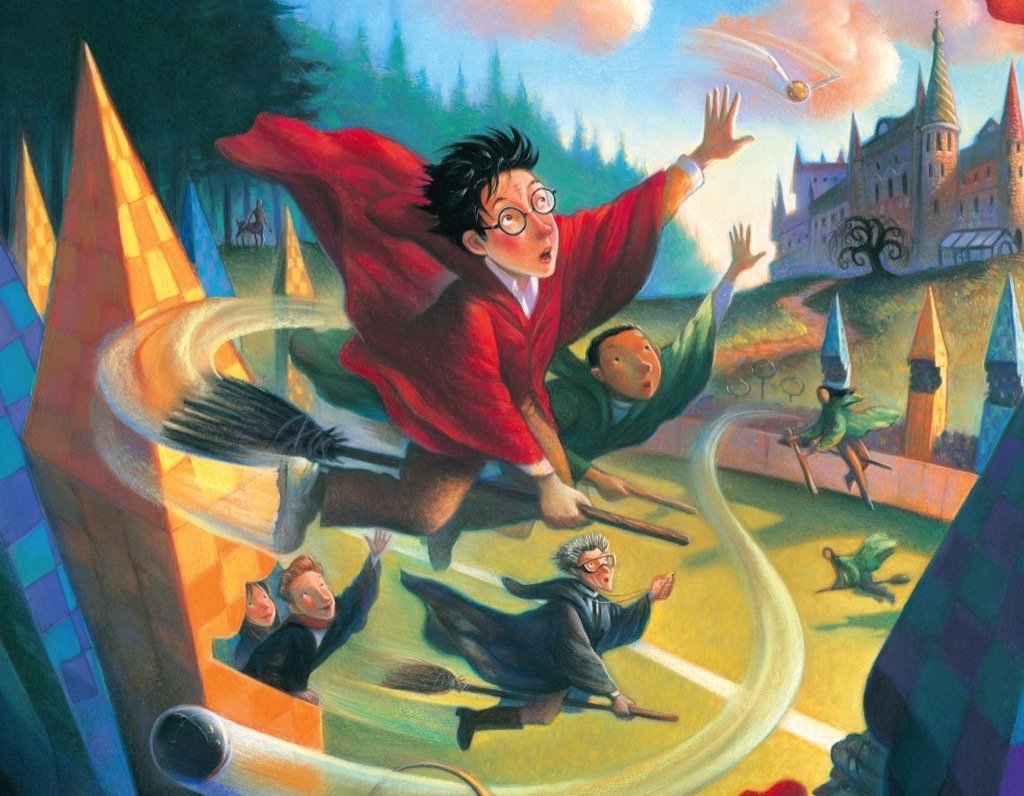 New York Puzzle Company - Harry Potter Quidditch Mini - 100 Piece Jigsaw Puzzle for Adults by Mary GrandPré