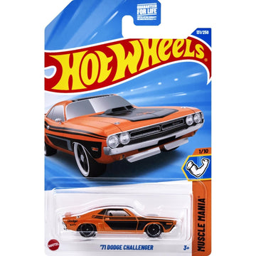 Hot Wheels '71 Dodge Challenger, Muscle Mania 1/10 [Orange/Black] 131/250