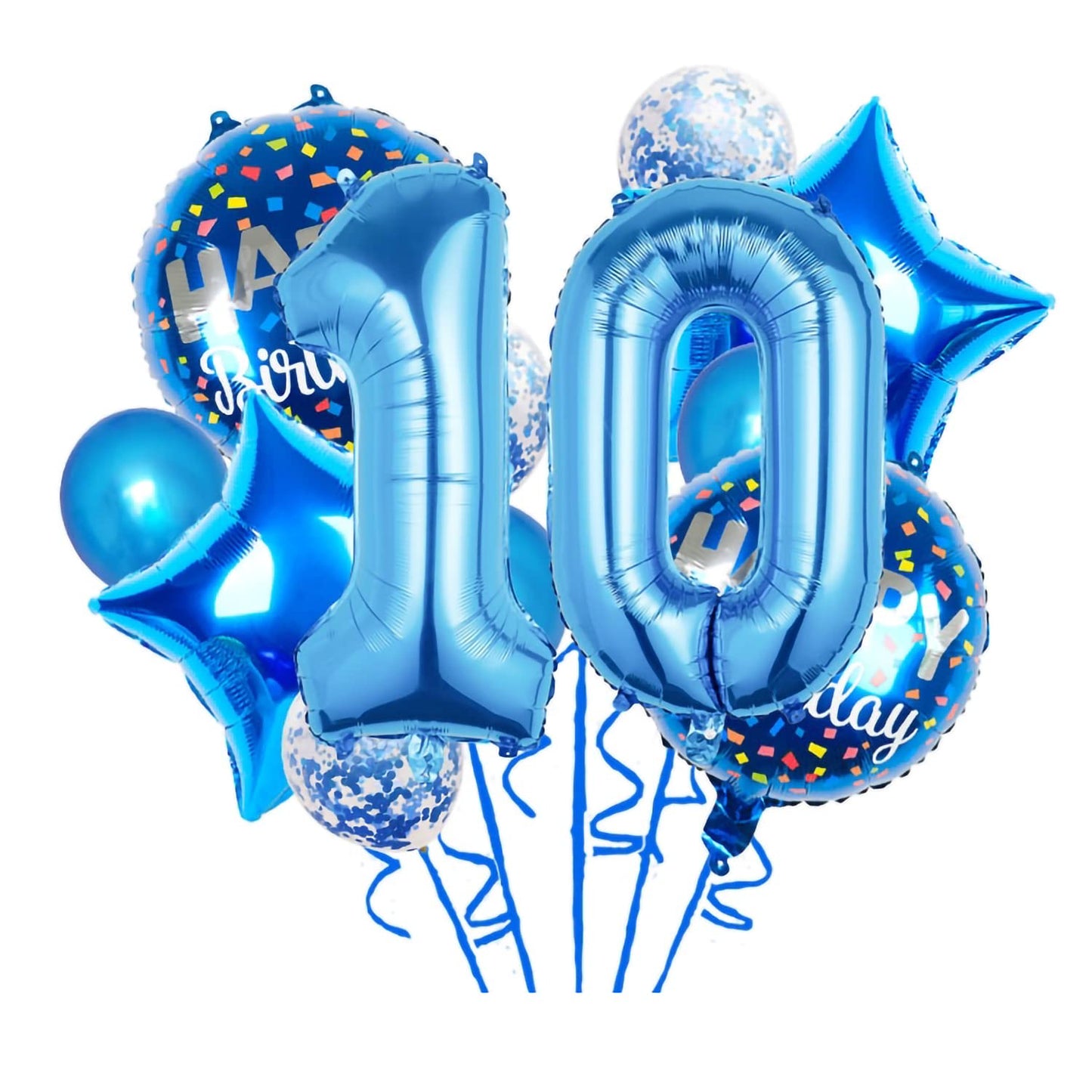 Balloons, 11 pcs Foil Balloons 10 Year Old for 10st Birthday Party Supplies Decoration? Confetti Balloon Kids Party Balloons Birthday Party Supplies