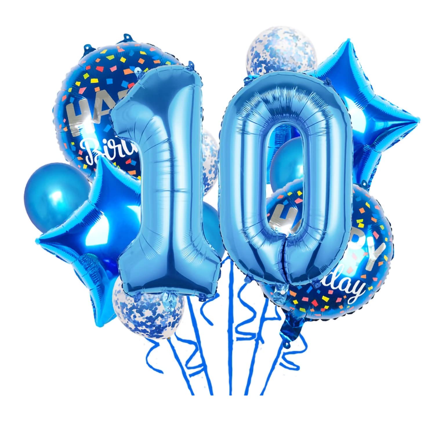 Balloons, 11 pcs Foil Balloons 10 Year Old for 10st Birthday Party Supplies Decoration? Confetti Balloon Kids Party Balloons Birthday Party Supplies