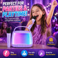 MJI Kiddos Kids Karaoke Machine with 2 Wireless Microphones, Bluetooth Speaker with Voice Changer & LED Lights, Portable Singing Toy Gift for Boys &