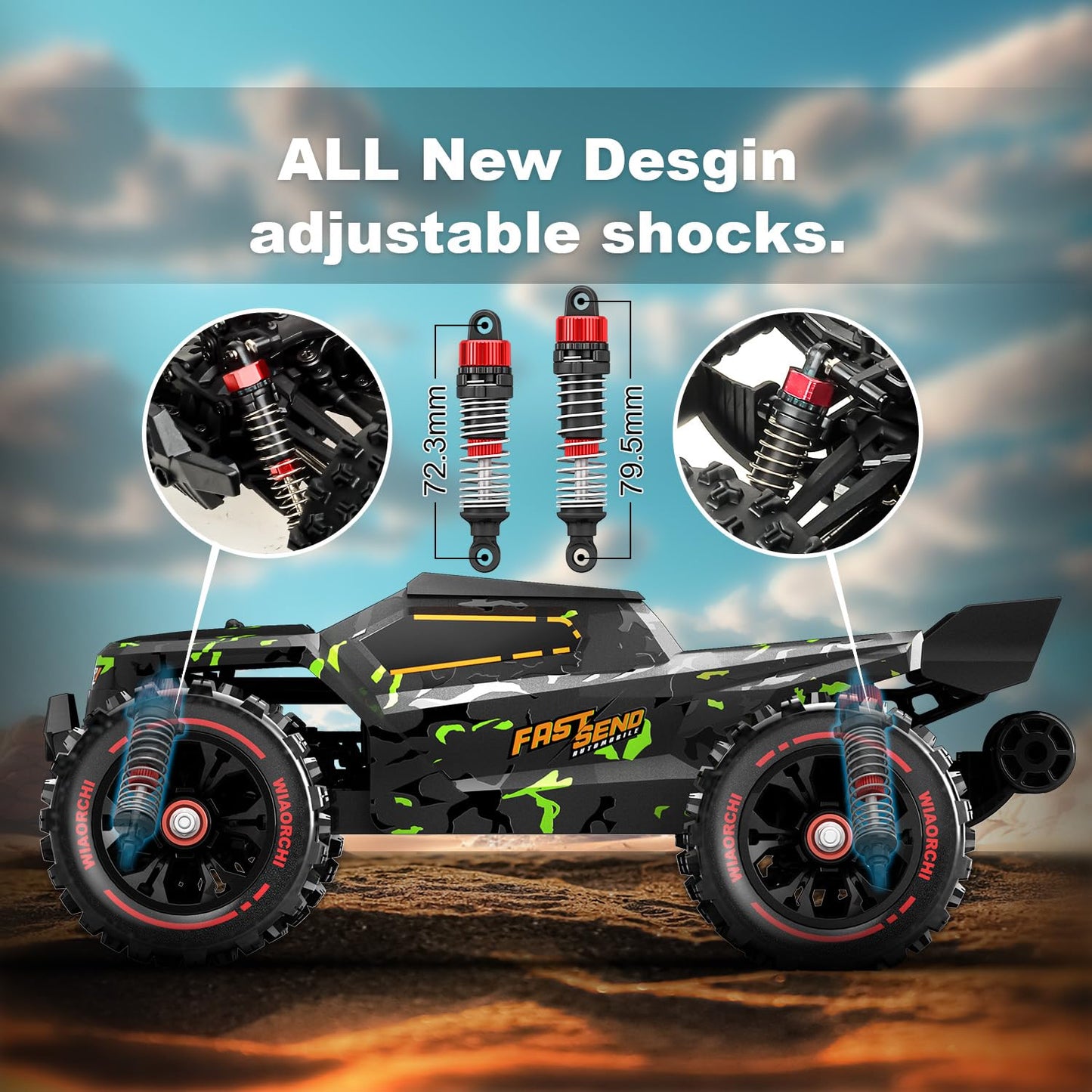 1/14 Brushless RC Cars for Adults Fast 50+ mph, RC Trucks 4x4 Offroad Waterproof, Electric Powered High Speed Remote Control Car, Fast Extreme All