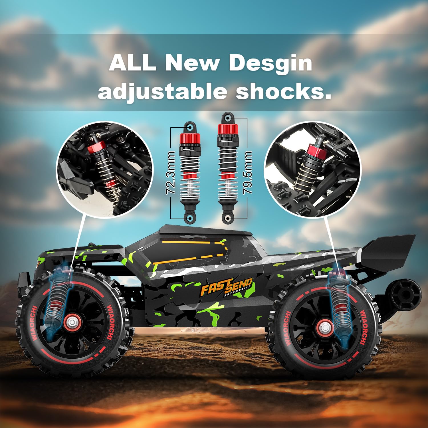 1/14 Brushless RC Cars for Adults Fast 50+ mph, RC Trucks 4x4 Offroad Waterproof, Electric Powered High Speed Remote Control Car, Fast Extreme All