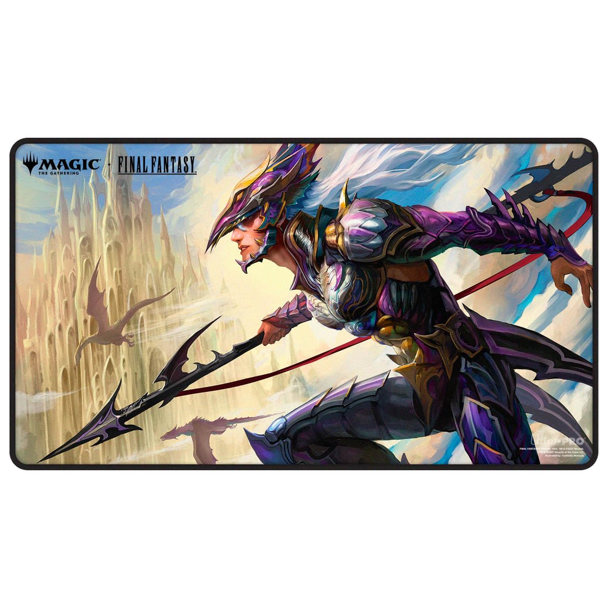 Ultra PRO - Final Fantasy x Universes Beyond Kain Highwind Black Stitched Playmat for Magic: The Gathering | Card Game Playmat, Final Fantasy